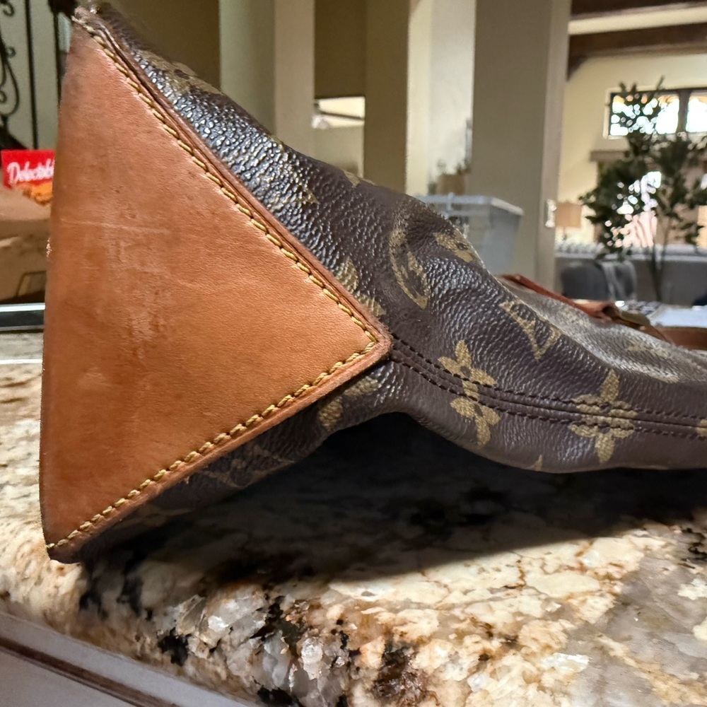 Louis Vuitton Monogram Canvas Shoulder Bag with Brown and Tan Accents
